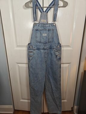 Levi's Premium Mens Denim Overalls Light Wash Big E Workwear Size Small